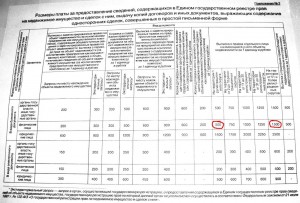 Тарифы выписок из ЕГРП на январь 2011.JPG